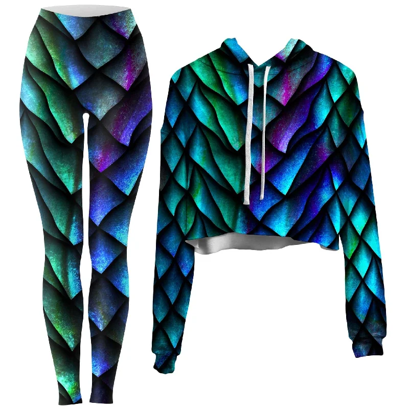 Dosed Dragon Scale Crop Hoodie and Leggings Combo