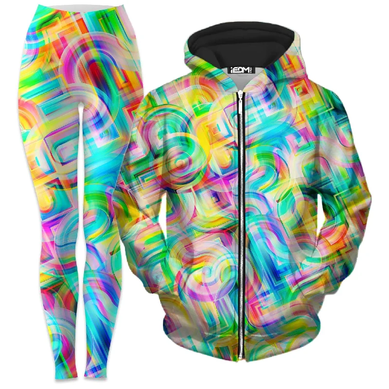 Tropical Nectar Zip-Up Hoodie and Leggings Combo