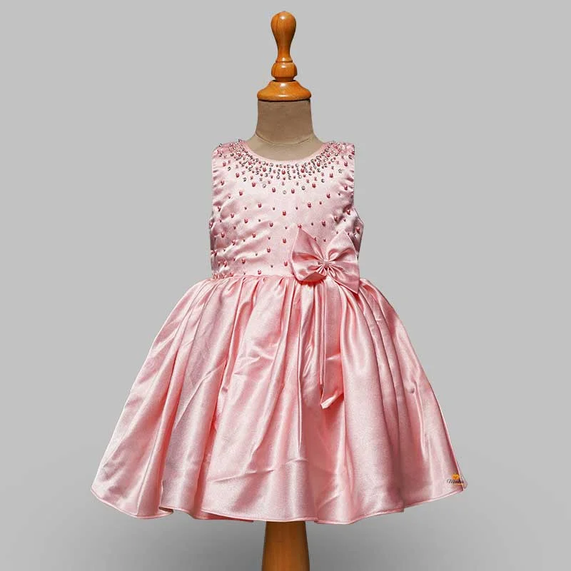 Party Wear Frock for Kid Girls with Bow