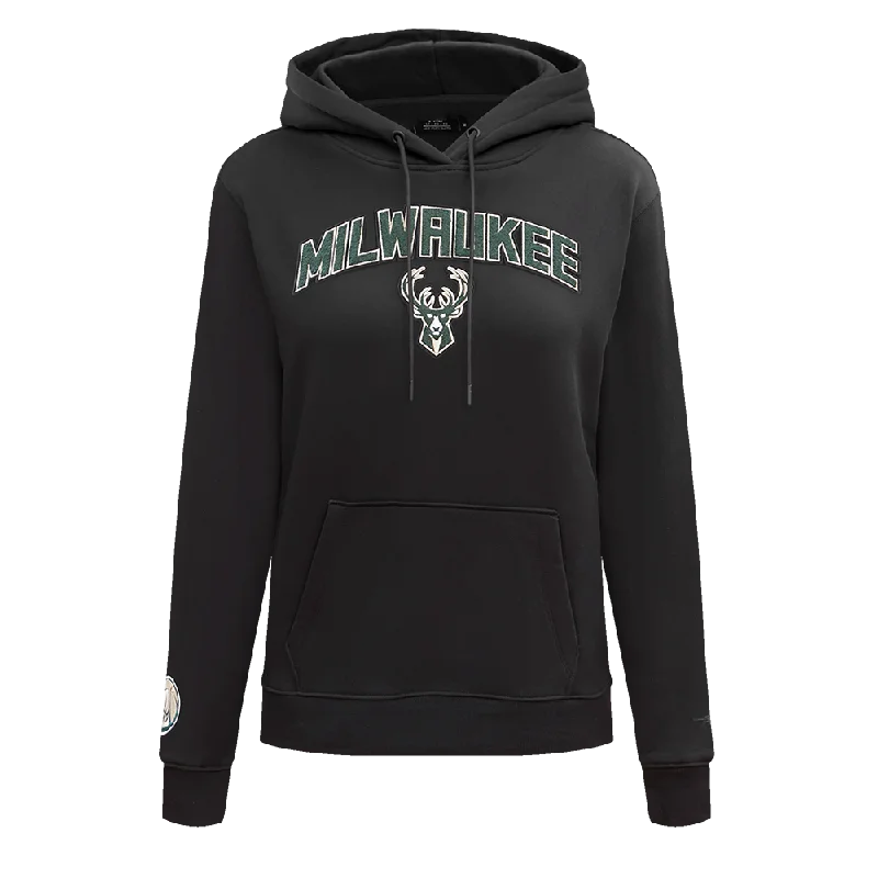 SUDADERA CON GORRO NBA MILWAUKEE BUCKS CLASSIC ESSENTIALS PARA MUJER