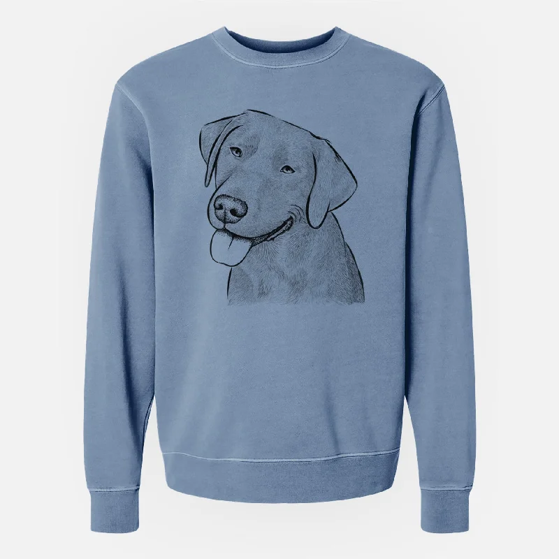 Bare Zeppelin the Black Labrador - Unisex Pigment Dyed Crew Sweatshirt