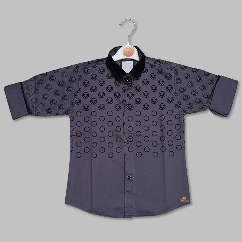 Grey Printed Shirt for Boys