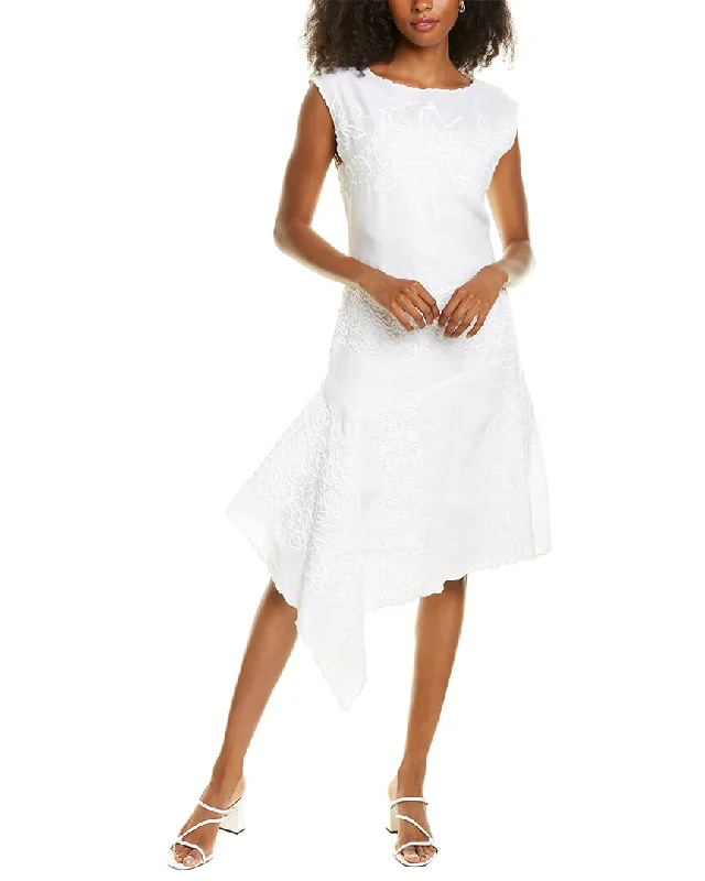 Josie Natori Sofia Linen-Blend Dress